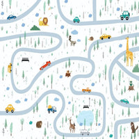 Thumbnail for Papier Peint Garçon Classique <br/> Voiture Circuit Motif Animaux