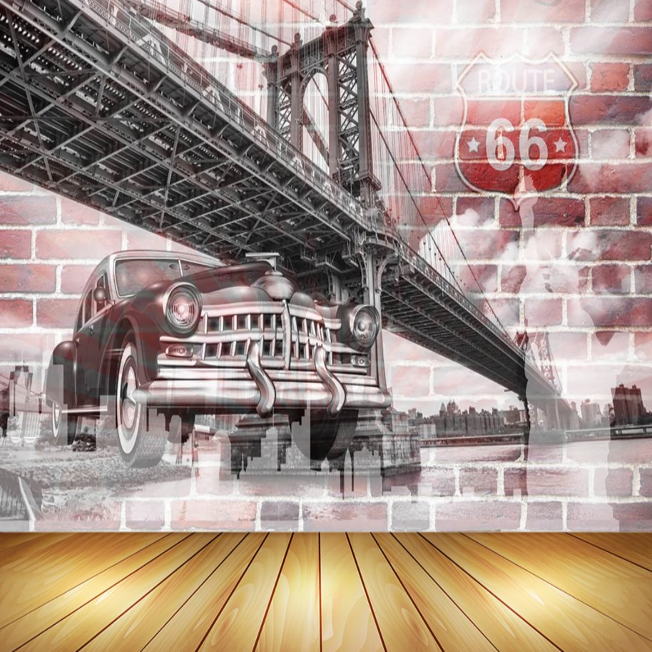 Papier Peint Voiture <br/> Brique Ancienne