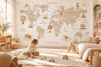 Thumbnail for Tapisserie Carte du Monde en Français | Le Petit Intissé