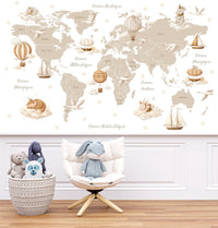 Thumbnail for Tapisserie Carte du Monde en Français | Le Petit Intissé