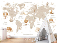 Thumbnail for Tapisserie Carte du Monde en Français | Le Petit Intissé