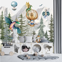 Thumbnail for Papier Peint Garçon Classique  <br/> Forêt, Dragon et Chevalier