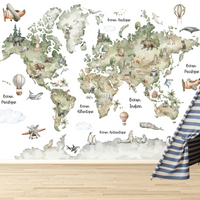 Thumbnail for Papier Peint Chambre Enfant Carte du Monde | Le Petit Intissé