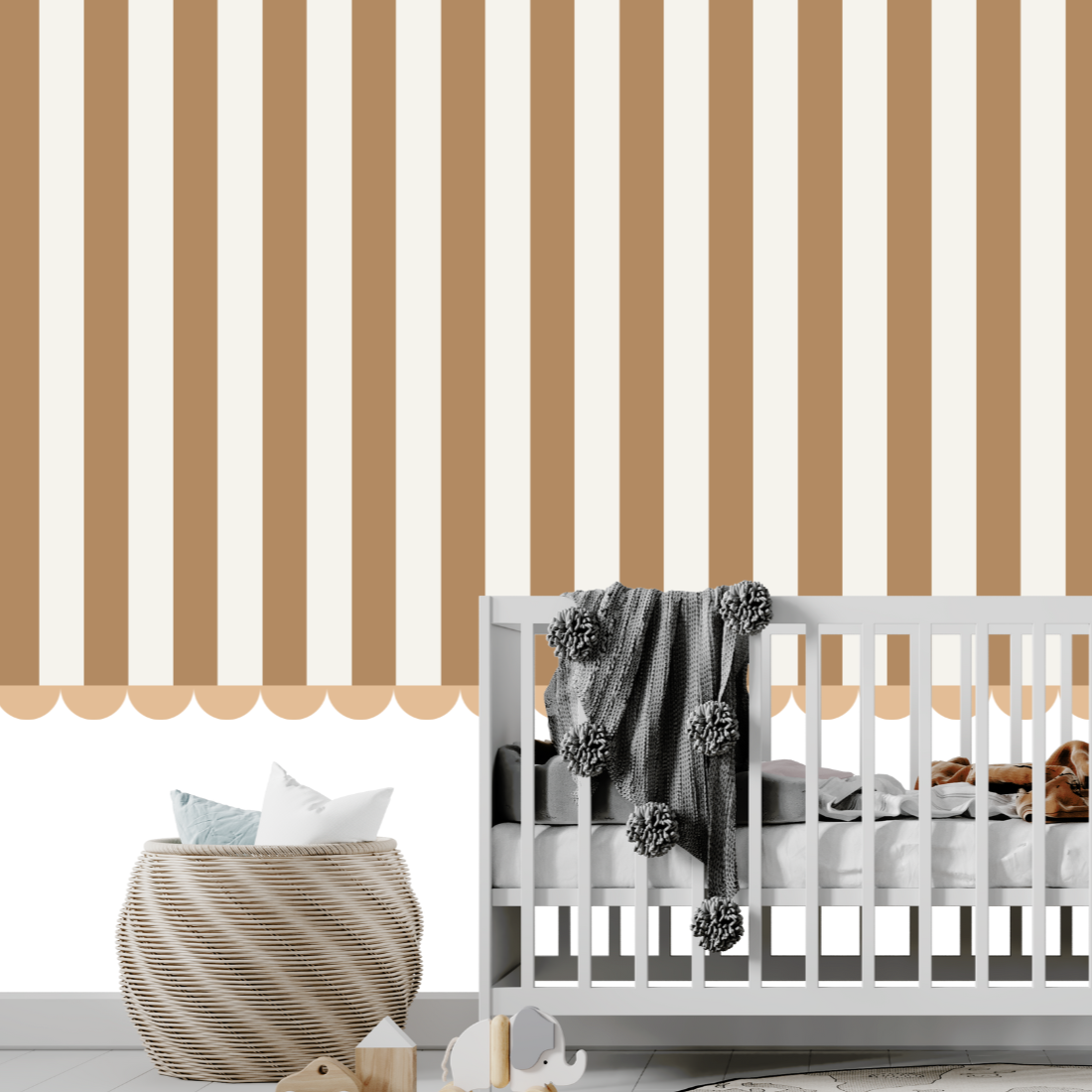 Papier Peint Rayure Caramel | Le Petit Intissé