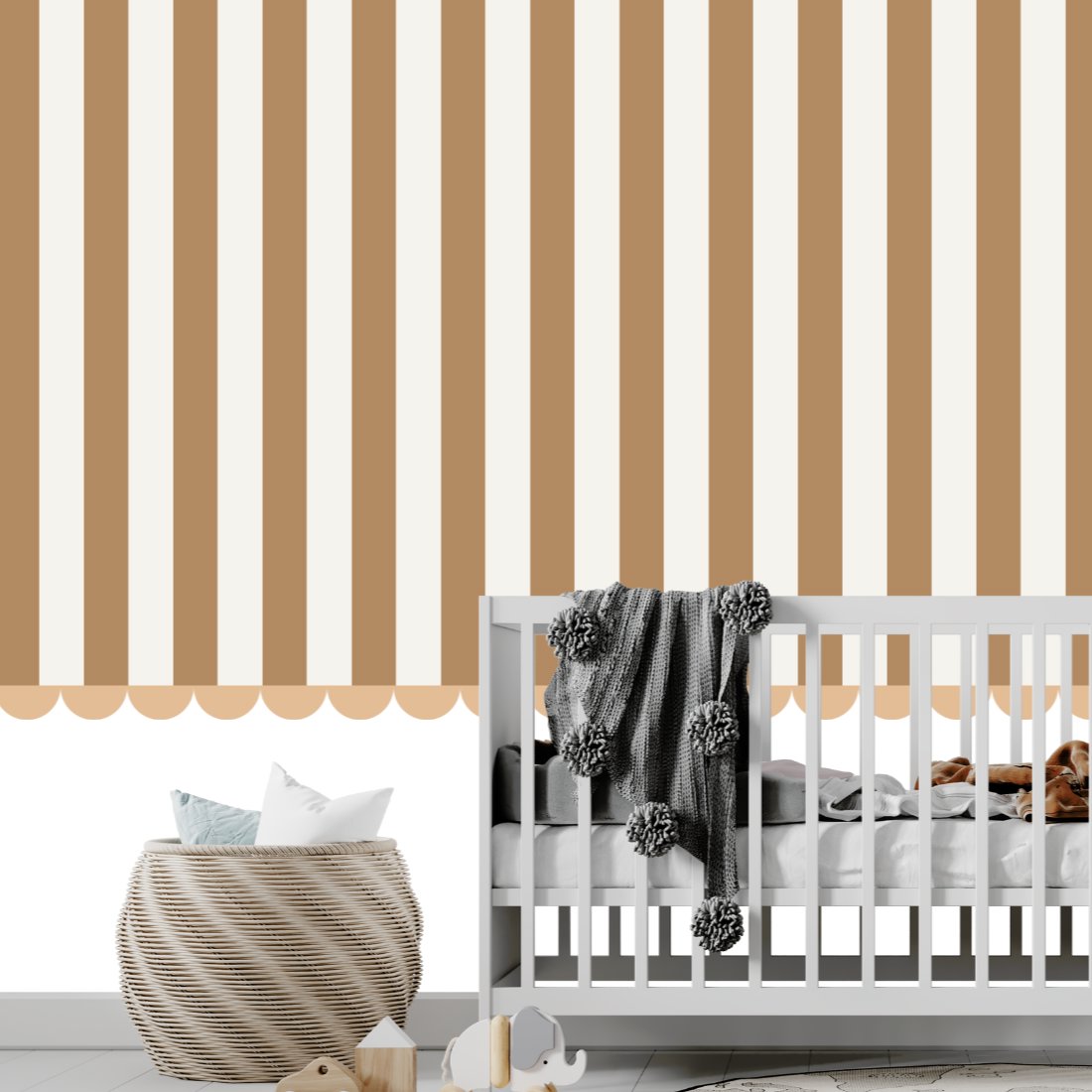 Papier Peint Rayure <br/> Caramel Miel