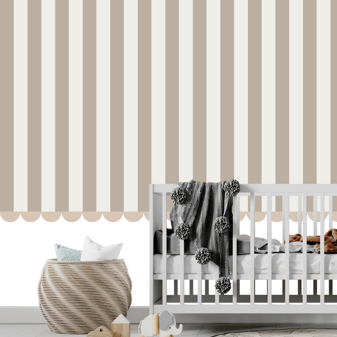 Papier Peint Rayé Beige | Le Petit Intissé