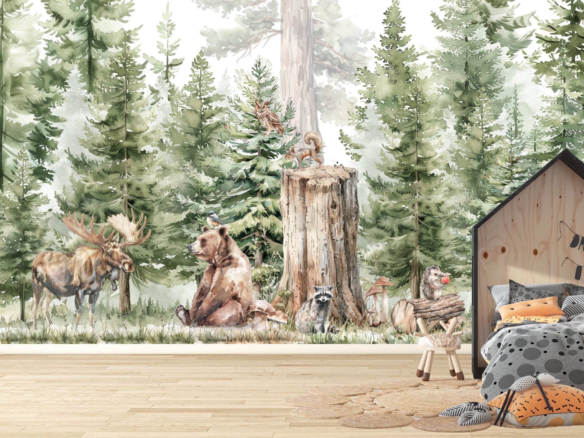 Papier Peint Animaux <br/> Ours Forêt