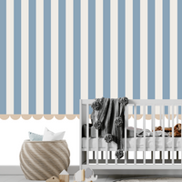 Thumbnail for Papier Peint Rayé Bleu | Le Petit Intissé