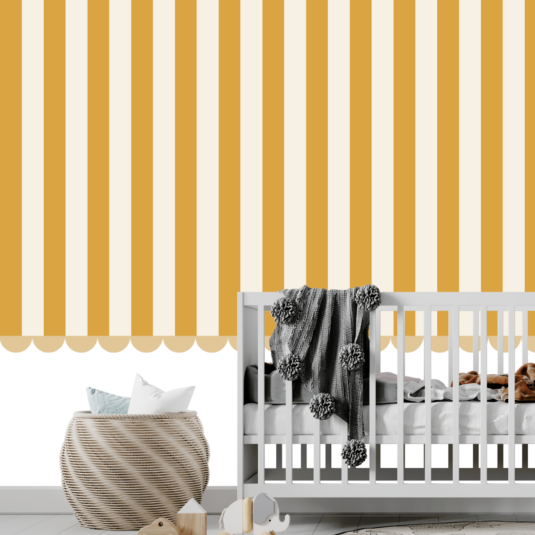 Papier Peint Rayure Jaune | Le Petit Intissé