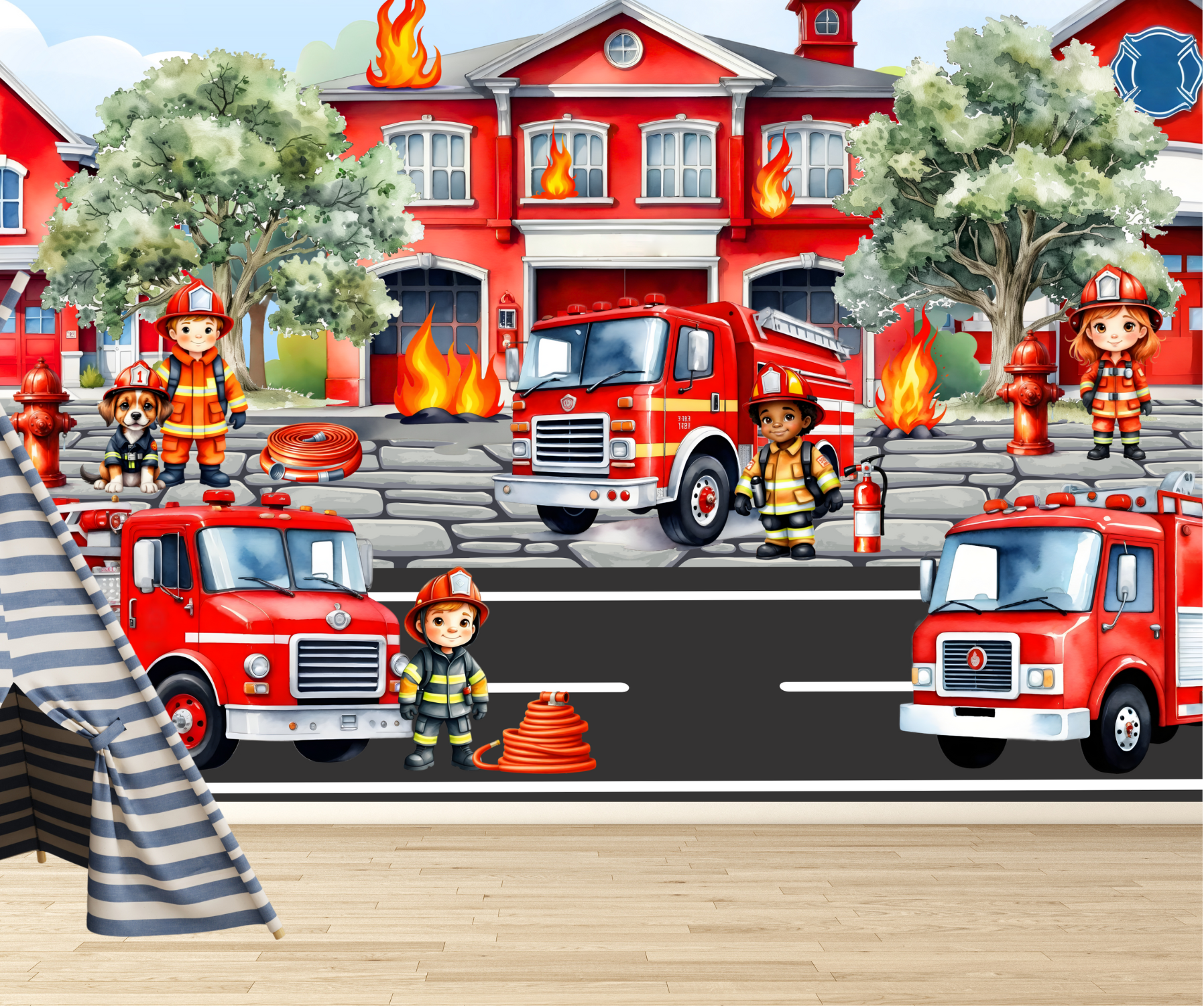 Papier Peint Pompier | Le Petit Intissé