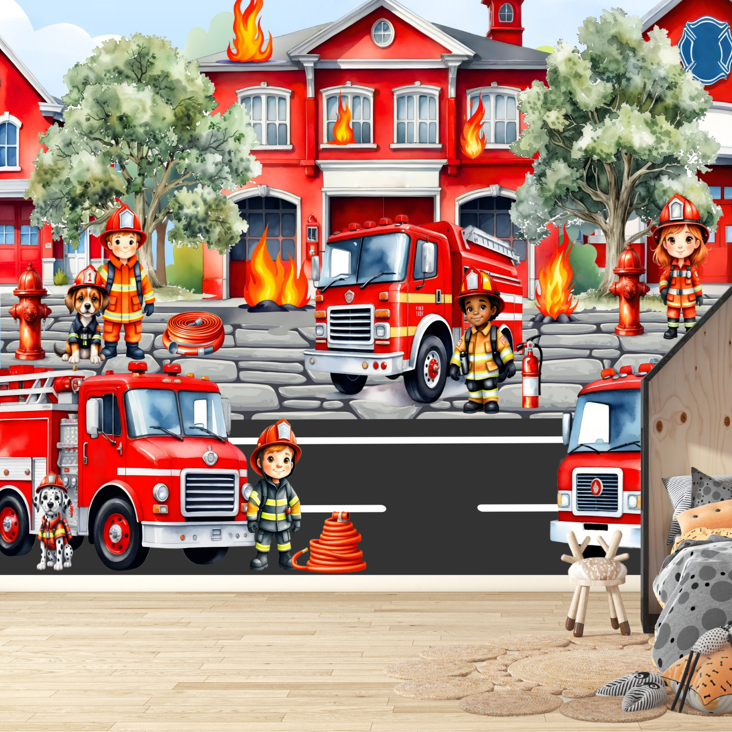 Papier Peint Pompier | Le Petit Intissé