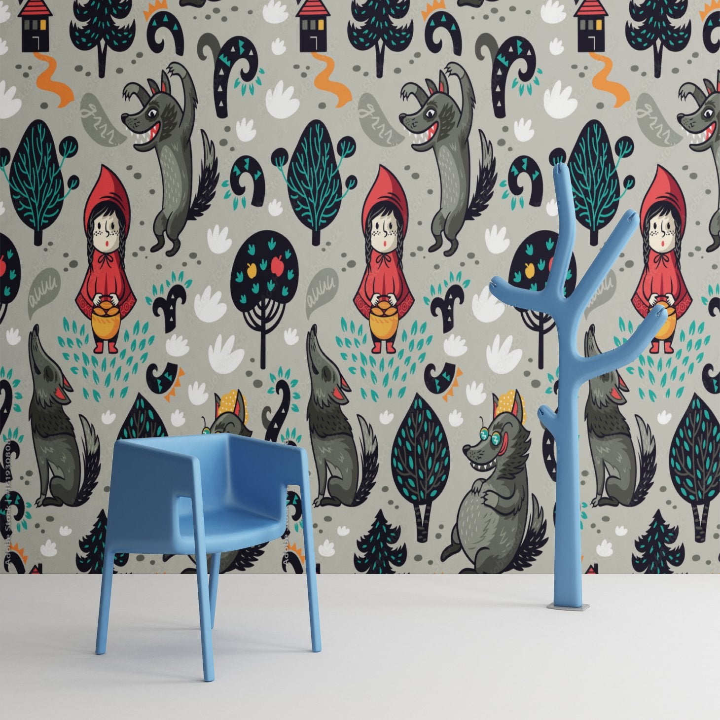 Papier Peint Fille Classique <br/> Le Petit Chaperon Rouge