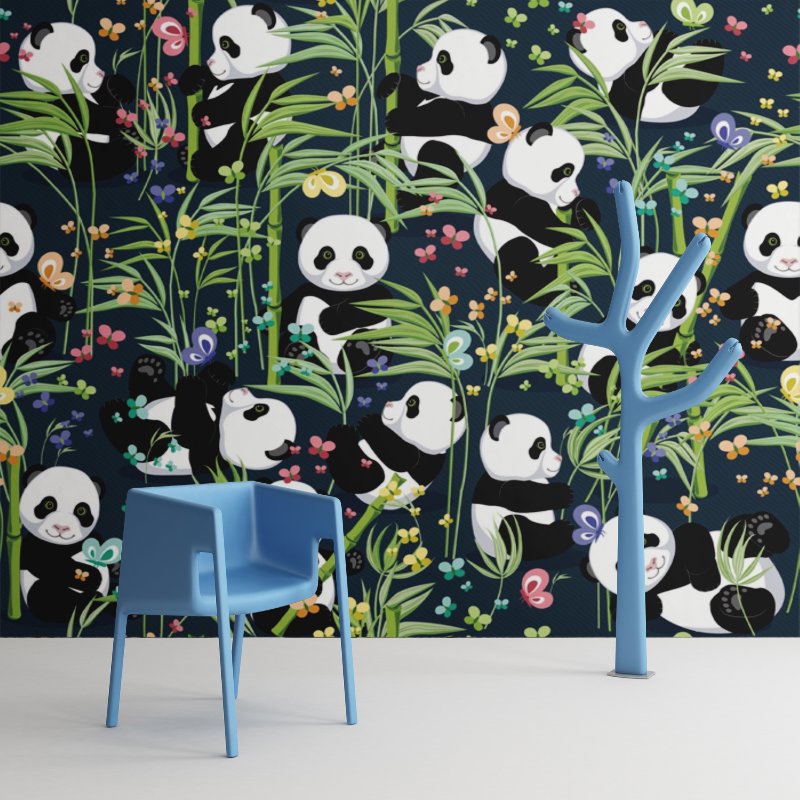 Papier Peint Animaux <br/> Panda et Bambou