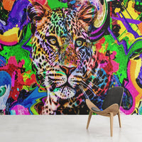 Thumbnail for Papier Peint Graffiti <br/> Léopard Rose