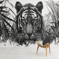 Thumbnail for Papier Peint Noir et Blanc <br/> Tigre Jungle