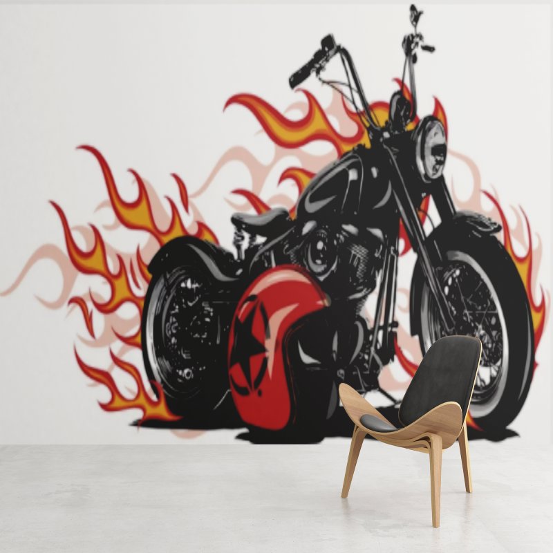 Papier Peint Moto <br/> Flamme