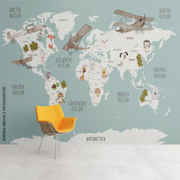 Thumbnail for Papier Peint Carte du Monde <br/> Planisphère Baby