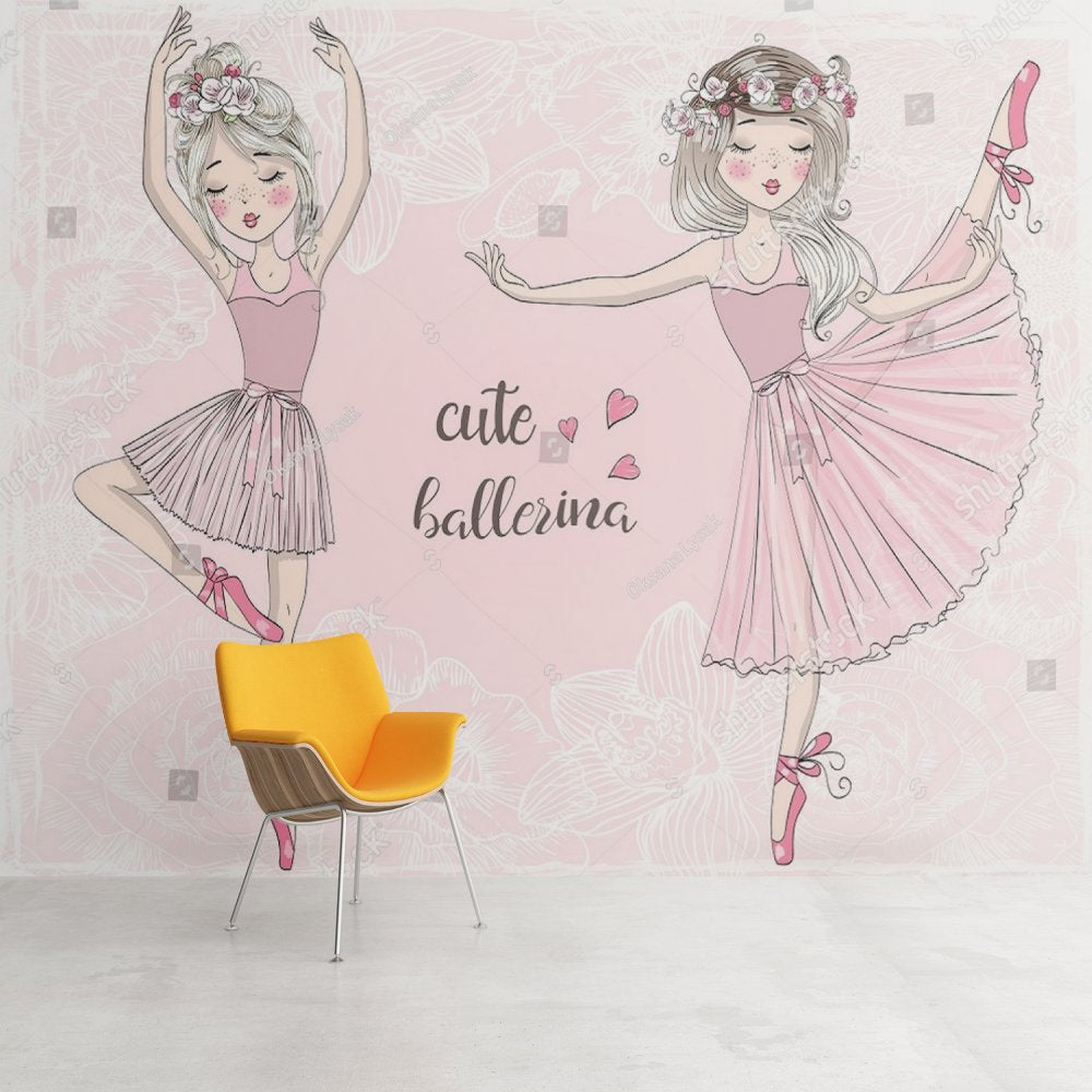 Papier Peint Princesse <br/> Duo Cute Ballerina