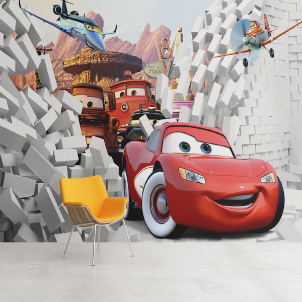 Papier Peint - Car in Flames 375x150cm - Intissé