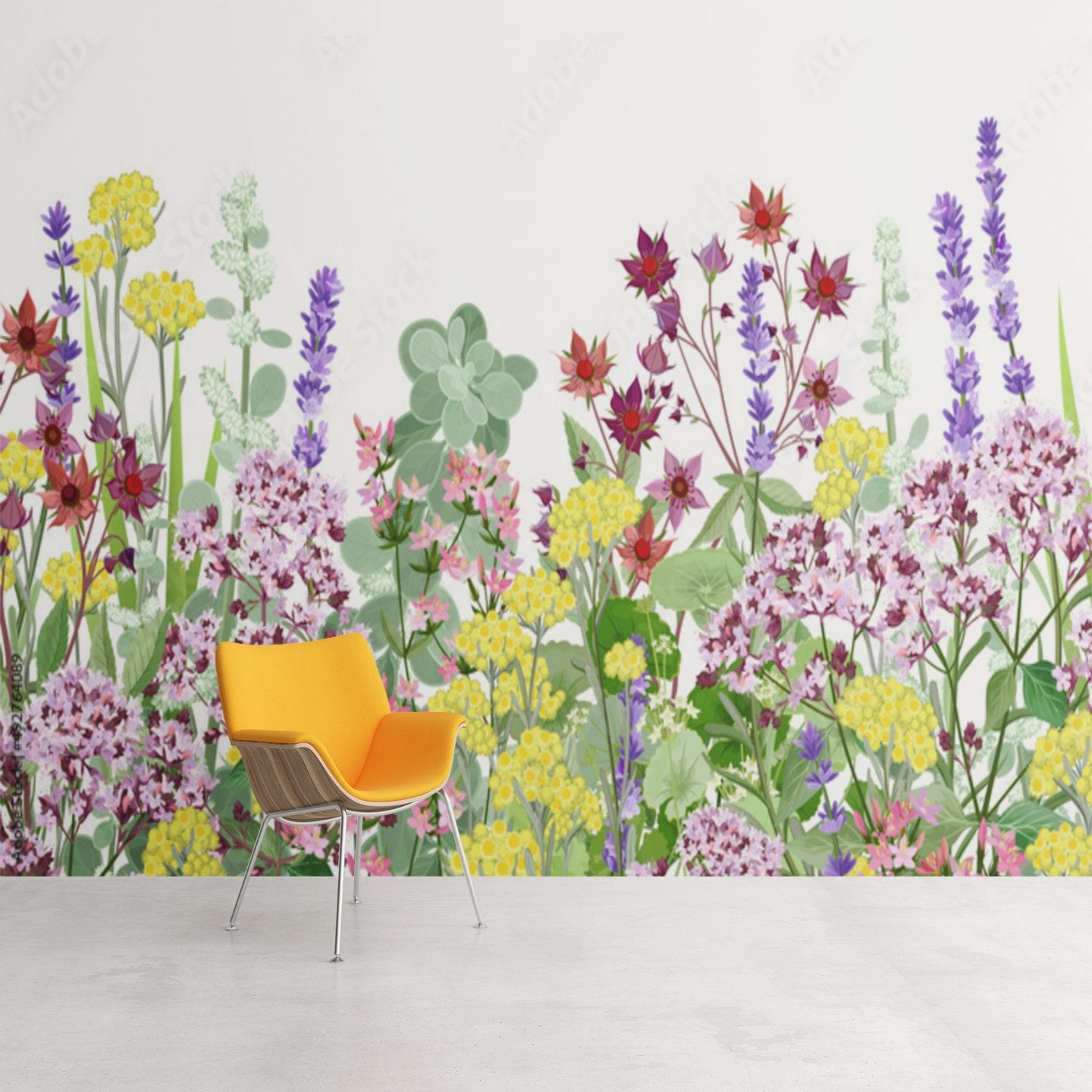 Papier Peint Fleur <br/> Boutons Sauvages