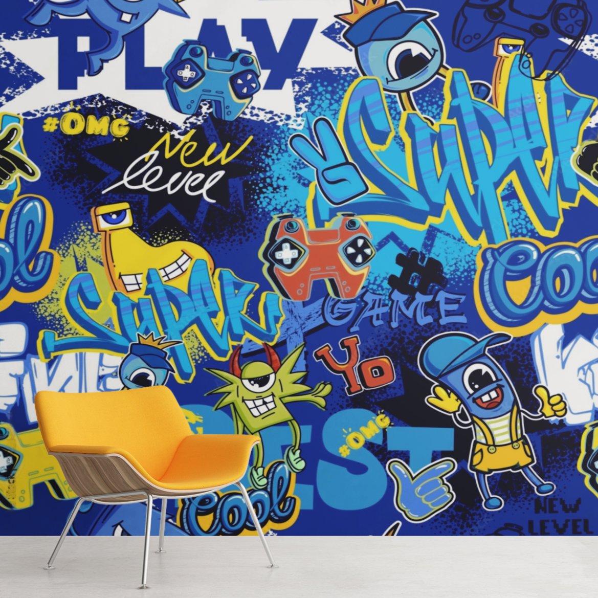 Papier Peint Garçon Classique <br/> Jeux Vidéo Graffiti