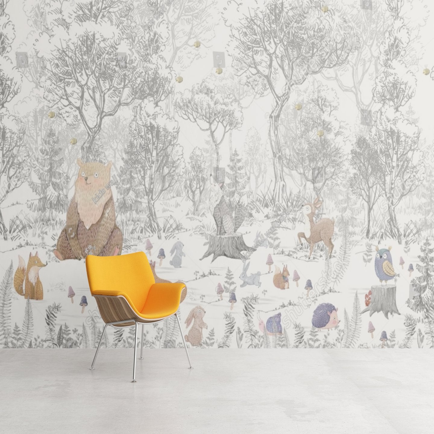 Papier Peint Animaux <br/> Forêt Enchantée et Rigolo