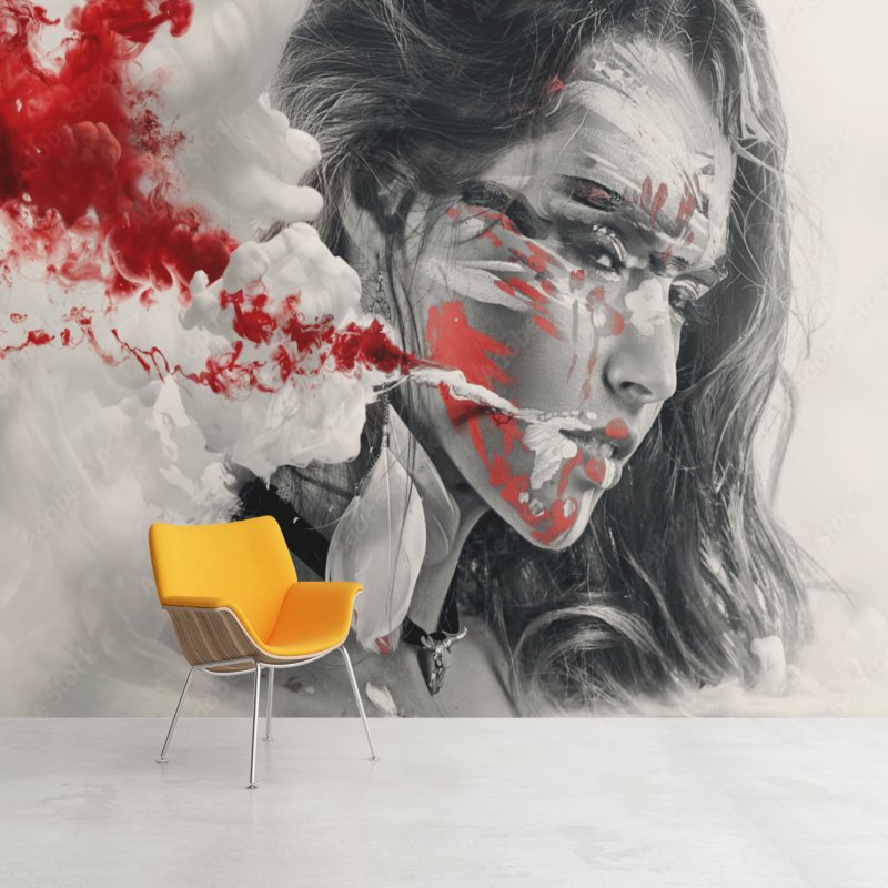 Papier Peint Ado Classique <br/> Fumée Rouge