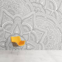 Thumbnail for Papier Peint Noir et Blanc <br/> Motif Mandala