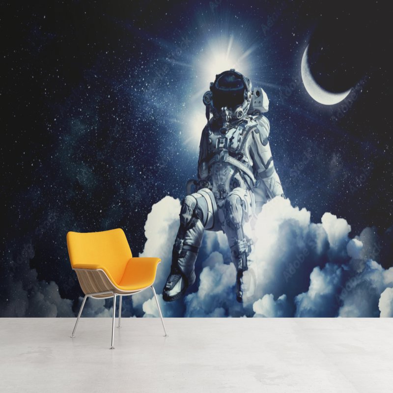 Papier Peint Espace <br/> Astronaute sur les Nuages