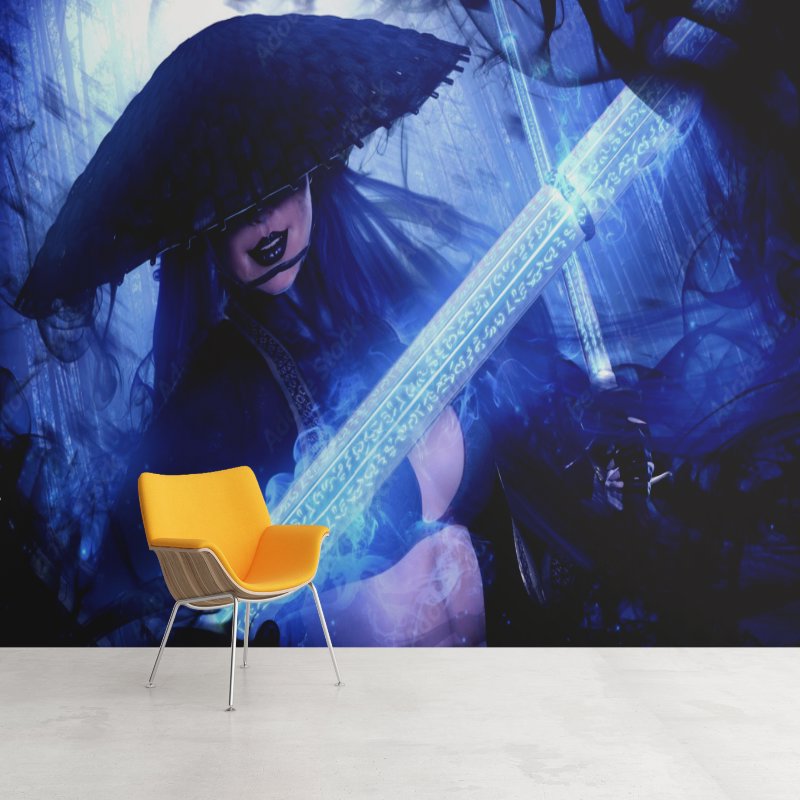 Papier Peint Japonais Manga <br/> Samouraï Femme