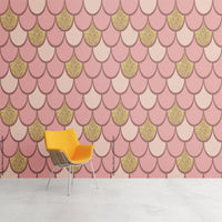Thumbnail for Papier Peint Fille Classique <br/> Motif Ecaille Rose et Or
