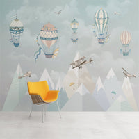 Thumbnail for Papier Peint Avion <br/> Échappée Montagnarde en Couleurs Douces