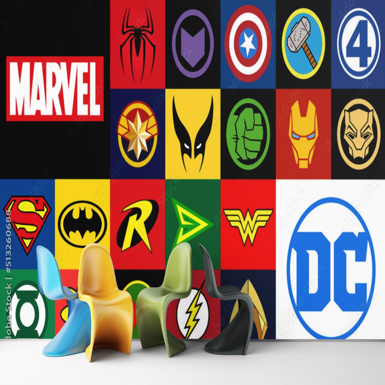 Papier Peint Super Héros <br/> Symboles