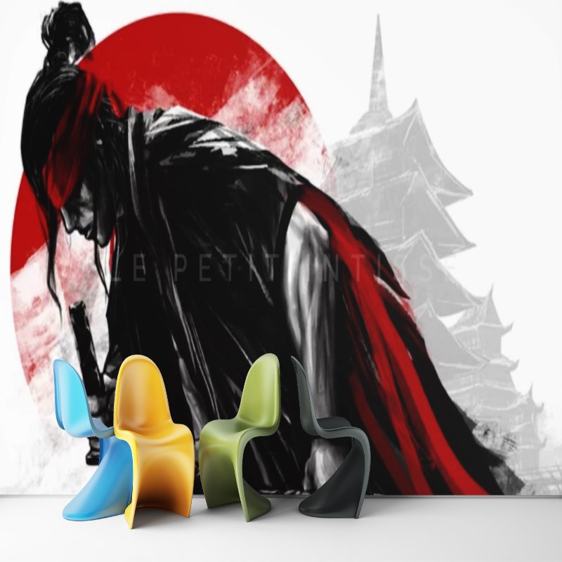 Papier Peint Japonais Manga <br/> Soleil Rouge