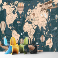 Thumbnail for Papier Peint Carte du Monde <br/> Planisphère Blue World