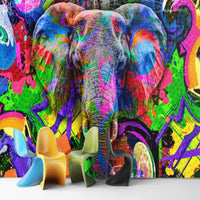 Thumbnail for Papier Peint Graffiti <br/> Eléphant et Fierté