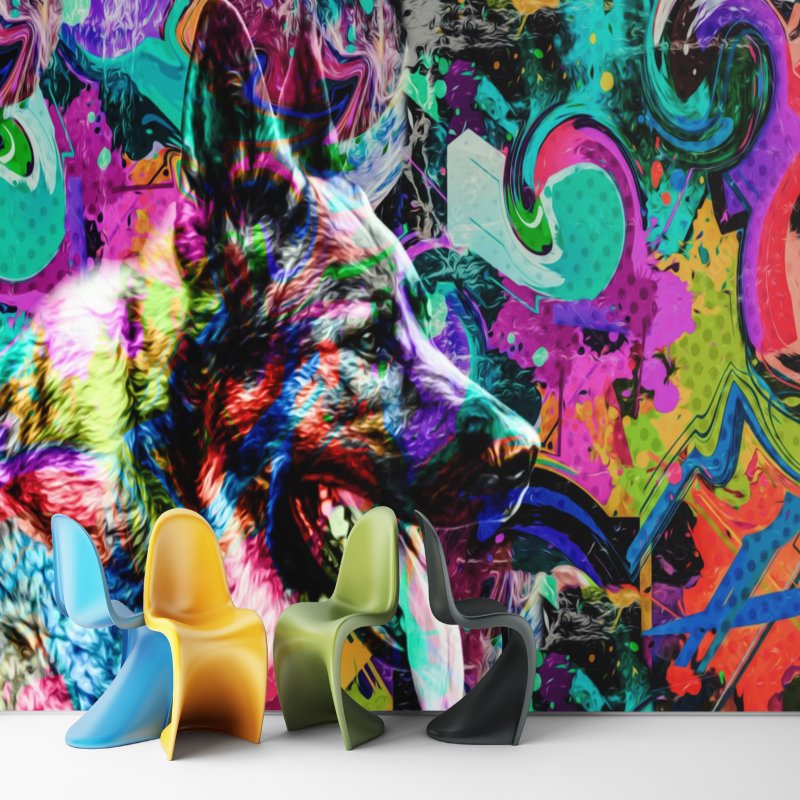 Papier Peint Graffiti <br/> Berger Allemand