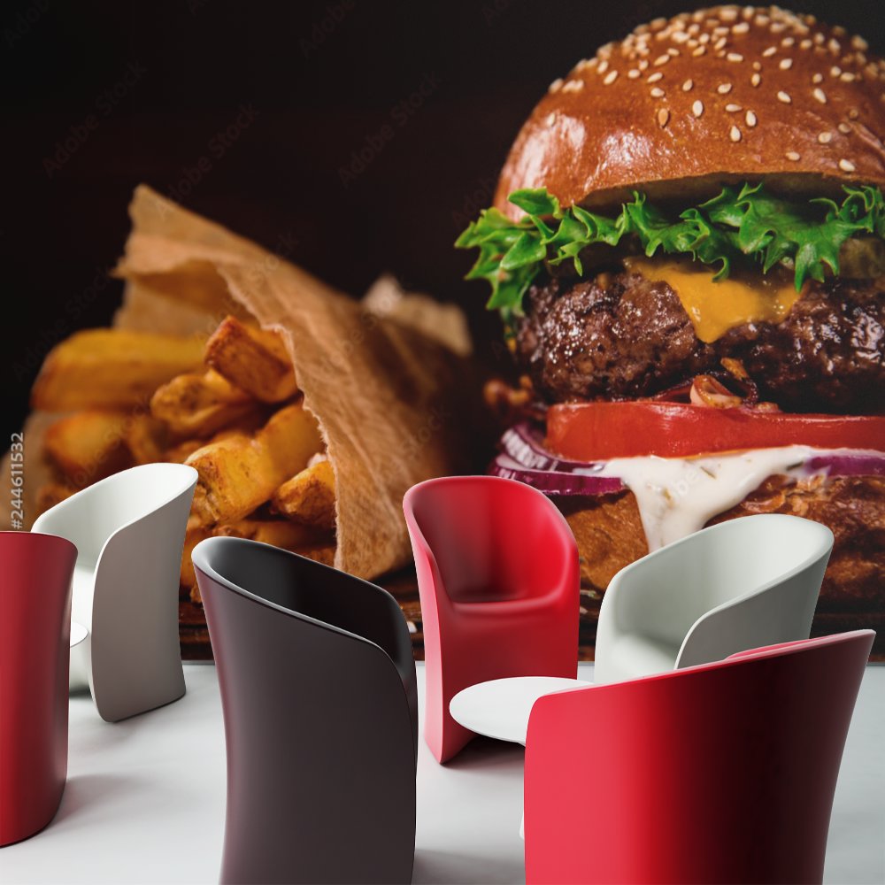 Papier Peint Restaurant <br/> Burger Gourmand