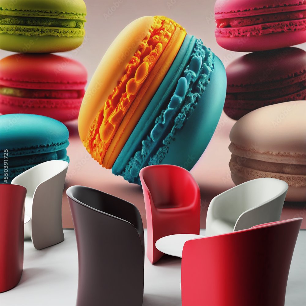 Papier Peint Restaurant <br/> Roi Macaron