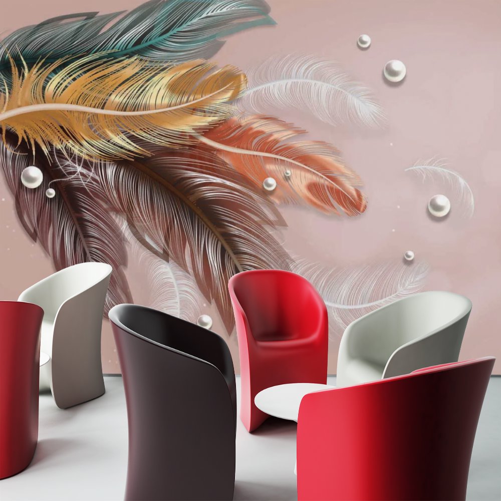 Papier Peint Plume <br/> Déco Légèreté et Couleur