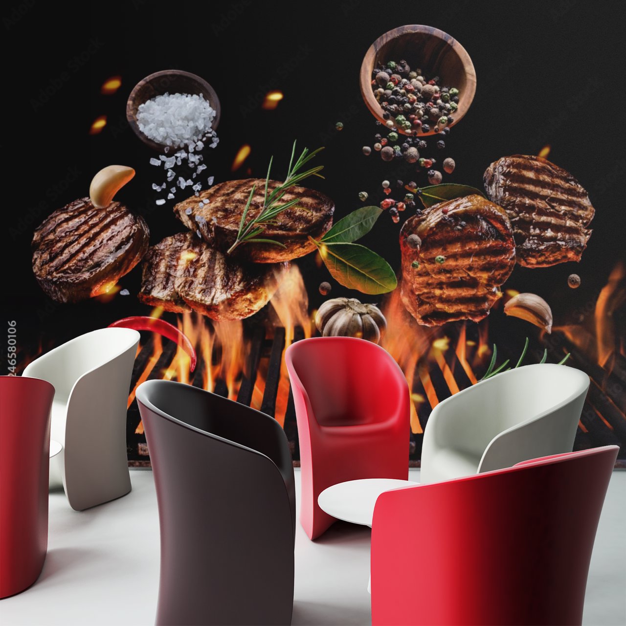 Papier Peint Restaurant <br/> Viande Grillée