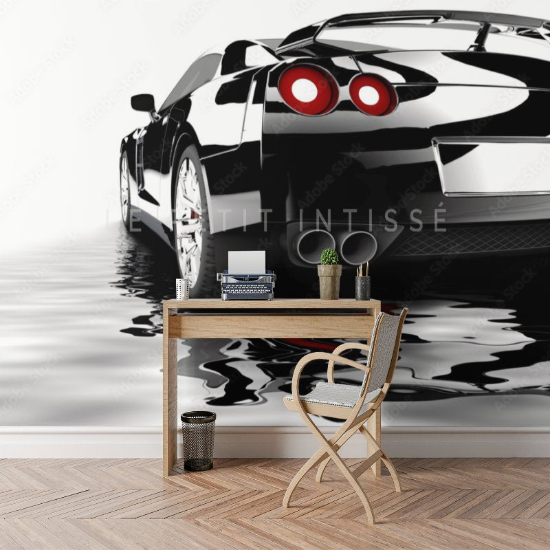 Papier Peint Voiture <br/> Aventador Noir et Blanc