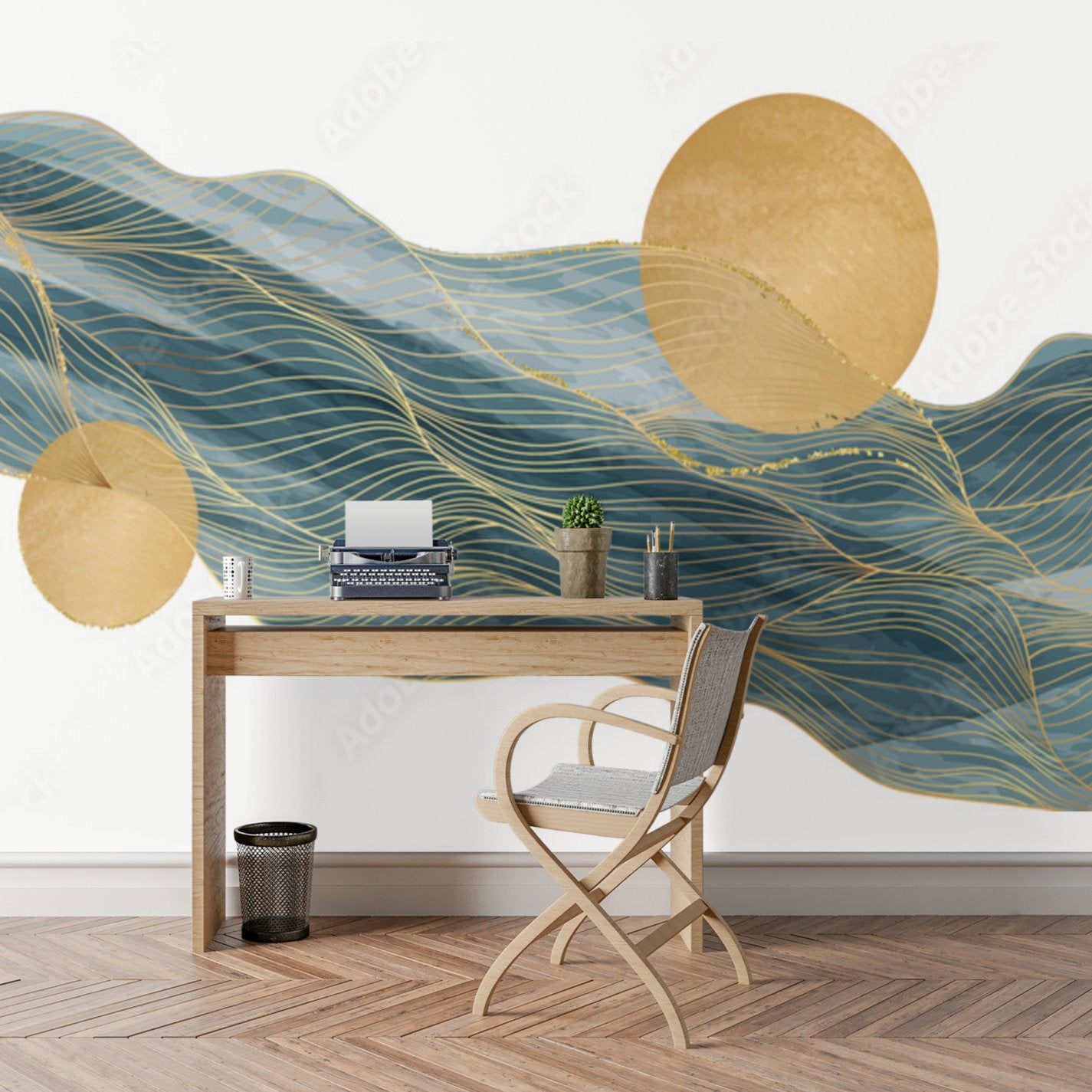 Papier Peint Vert Art Deco