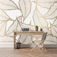 Thumbnail for Papier Peint Feuille Blanc Doré | Le Petit Intissé