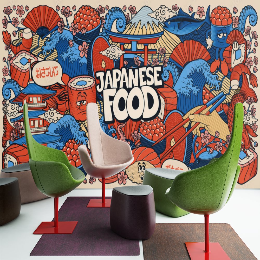 Papier Peint Restaurant <br/> Japanese Food Sushi