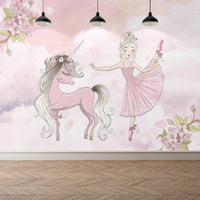 Thumbnail for Papier Peint Licorne <br/> Ballerine Rose