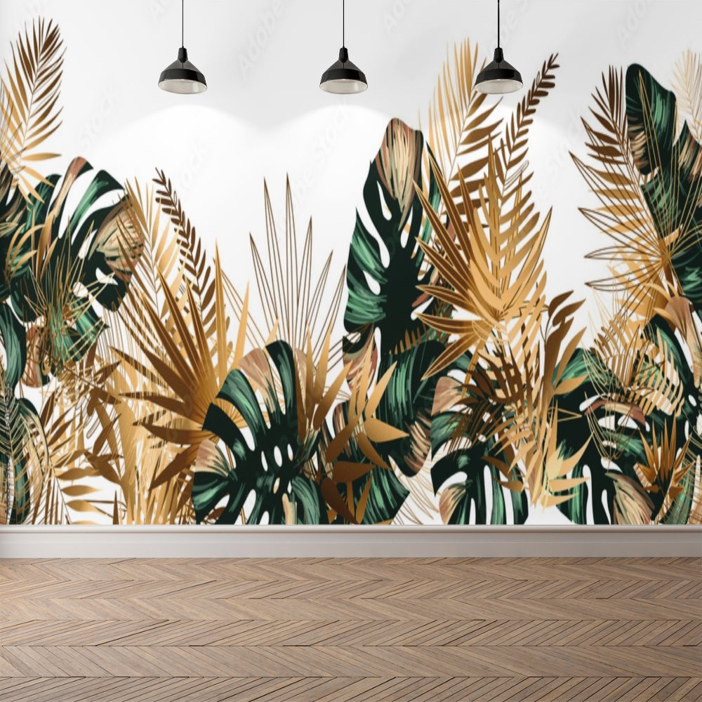 Papier Peint Tropical <br/> Vert D'or