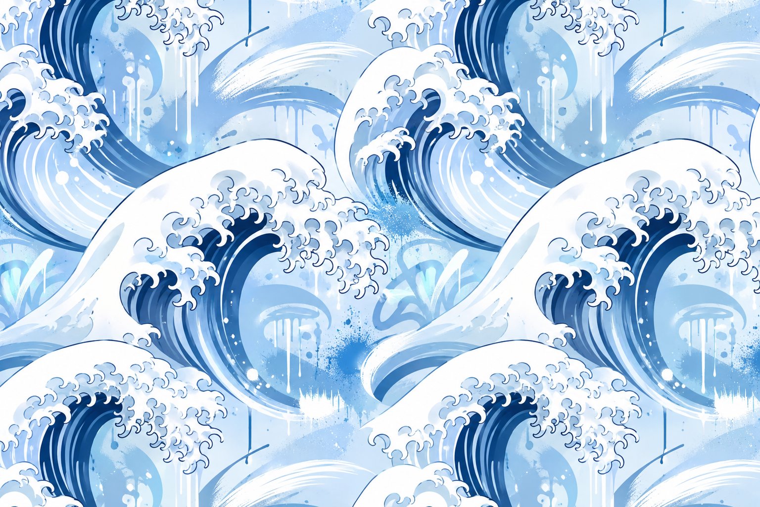 Papier Peint Japonais <br/> Motif Vague