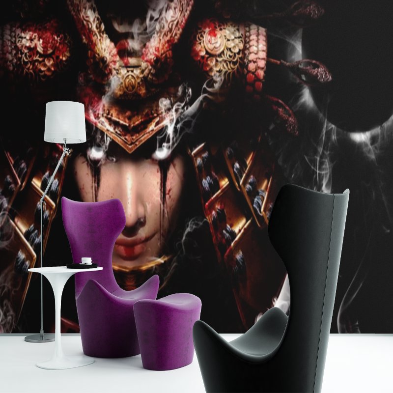 Papier Peint Japonais <br/> Guerrier Fumant