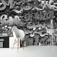 Thumbnail for Papier Peint Graffiti <br/> Noir et Blanc Design